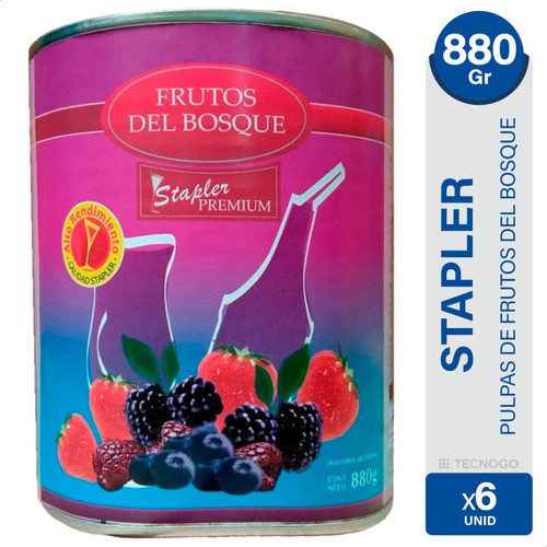 Pulpa De Frutos Del Bosque Stapler Coctelería X6 Latas 0