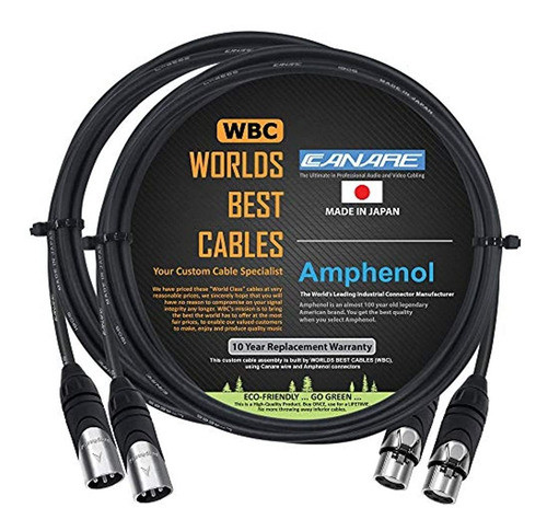 2 Unidades - 6 Pies - Canare L-4e6s, Cables De Micrófono Sta 0