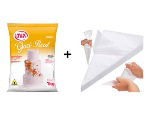 Pack Para Decorar: 1 Kg De Glace Real Polvo + 100 Mangas 0