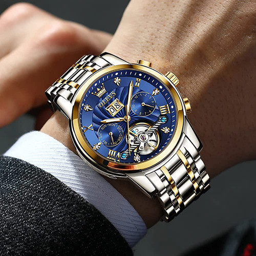 Olevs Reloj Automático Para Hombres Skeleton 5 Manos Mecánic 1