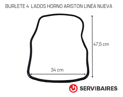 Burlete De 4  Lados Para Horno Ariston Linea Nueva 1