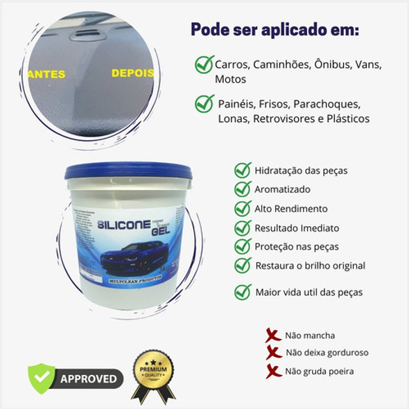 Silicone Gel Automotivo Perfumado Revitaliza E Hidrata 1kg 1