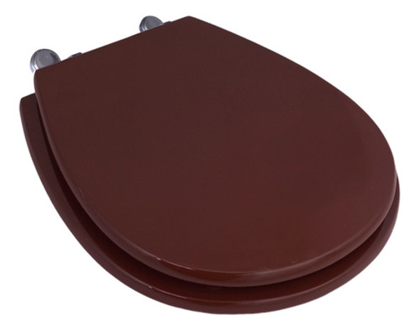 Tapa Asiento De Inodoro De Madera Pilar Tostado H. Cromado 0