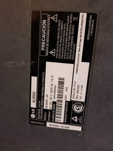 Botones Y Wifi LG 42lb5800 1