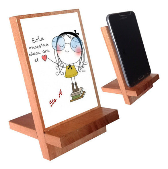 Porta / Apoya Celular Con Imagen | Regalo Día Del Maestro 0
