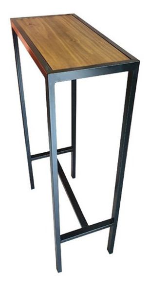 Mesa Barra Bar Industrial 80x30x105 Hierro Y Madera Cerveza 0