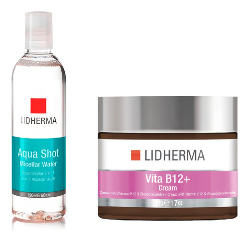 Kit Vita B12+ Cream + Aqua Shot Micellar Water Lidherma 0