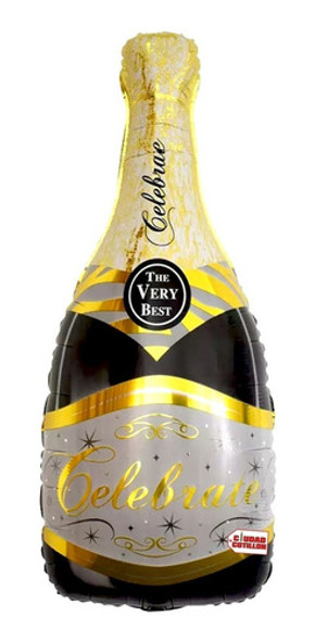 Globo Metalizado Botella 100cm Champagne Cheers - Ciudad Cot 0