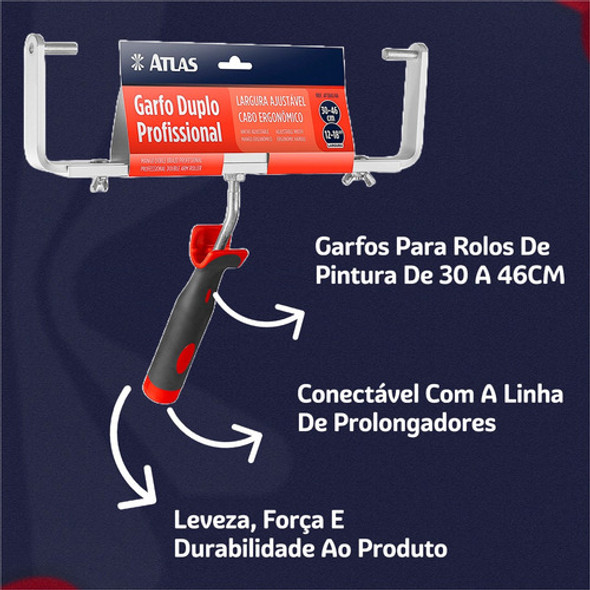 Rolo Antigota Lã 10mm 3un + Garfo Atlas 30-46cm 1