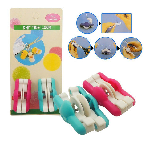 Kit Aparelho Faz Fazer Tear Pompom Lã 6 Medidas P M G Gg 1