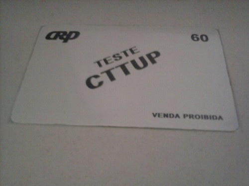 Cartão De Teste - Teste Cttup - Preto - Venda Proibida 0