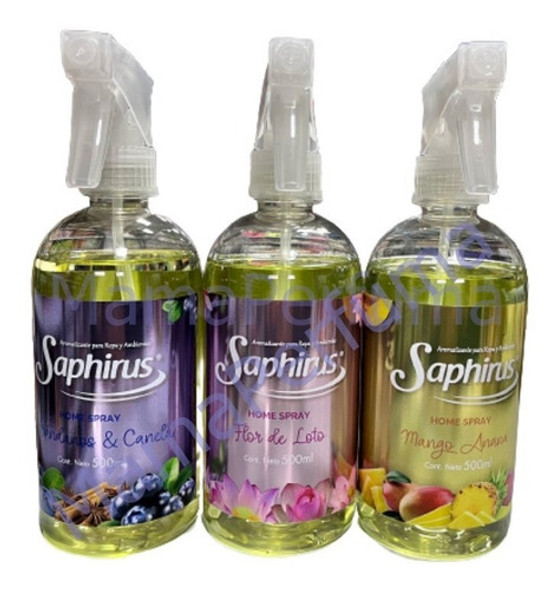 Saphirus Aromatizador Home Spray 500cc -pack 3 Unidades- 0