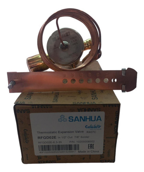 Valvula De Expansion Sanhua Rfgd02 1/2-7/8 Cobre 6 Tr Soldar 0