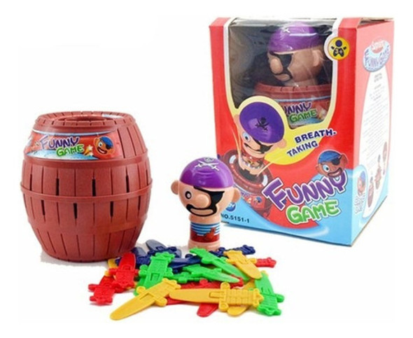 Salta Pirata En Barril Muñeco Saltarin Espadas 0