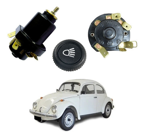 Chave Luz Com Botao Farol Fusca Kombi Brasilia Variant 0