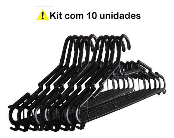 Cabide Adulto Reforçado Kit 10 Unidades Atacado Barato 0