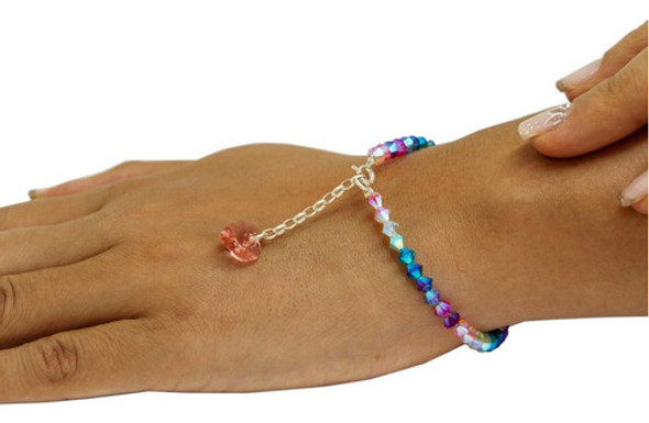 Pulsera De Plata Y Cristal Swarovsky  Bluhend 5-75multicol 0