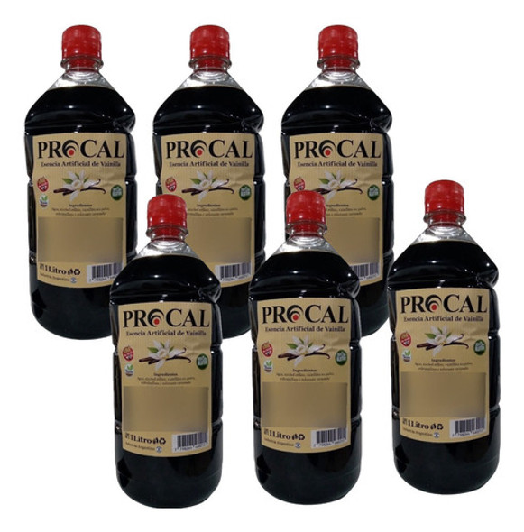 Esencia De Vainilla Procal Apto Vegano Sin Tacc 1l Pack X6 0