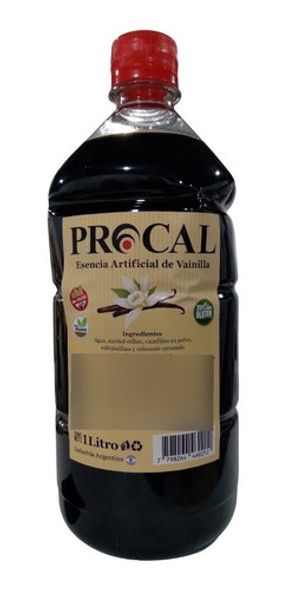 Esencia De Vainilla Procal Apto Vegano Sin Tacc 1l Pack X6 1