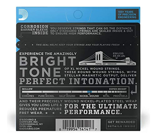 D Addario Esxl120 Cuerdas De Níquel Para Guitarra Eléctrica 1