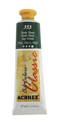 Tinta A Oleo 37ml Verde Vessie 353 Oil Colors Acrilex 0