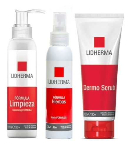 Kit X3: Limpieza Scrub Hierbas Lidherma - Rutina Completa 0
