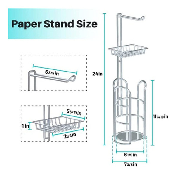 Soporte Para Papel Higiénico Con Reserva Y Dispensador Para 1