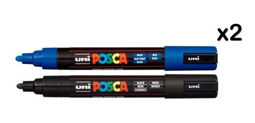 Kit Caneta Posca Pc-5m Kit Com 2 Canetas 1