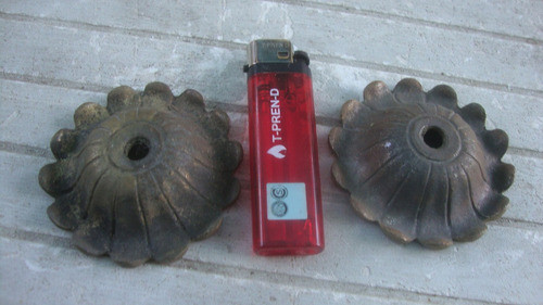 2 Antiguo Platitos Repuesto Araña Lampara 6,8 X 1,6 - 250 Gr 0