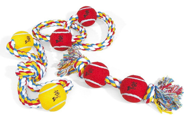 Zanies 15  Figura-8 Cuerda Y Pelota De Tenis Juguetes Para P 1