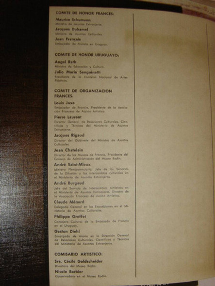 Catalogo Rodin. Museo Nacional De Artes Plasticas 1971 1