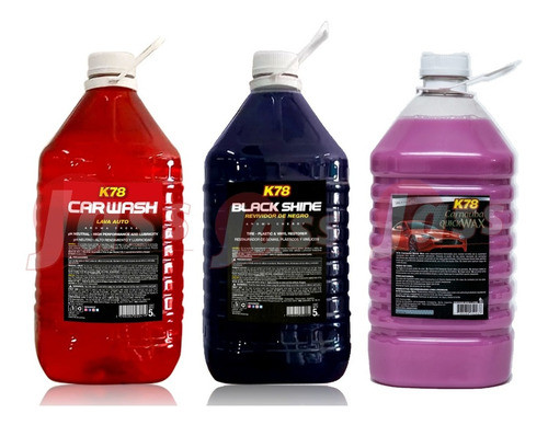 Kit X3 Shampoo Ph Neutro Revividor Negro Cera Carnauba K78 1