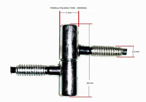 Bisagra Pomela Italiana Oh 7mm Hierro Pulido Muebles X100uds 1