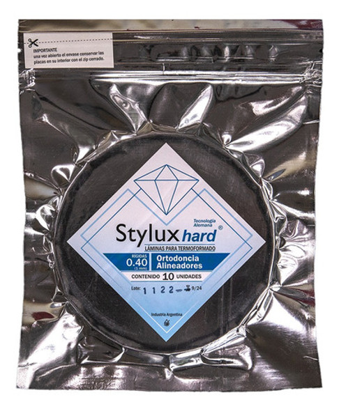 Stylux Placa Redonda 0.1mm (0.4'') X10 Unidades Alineadores 0