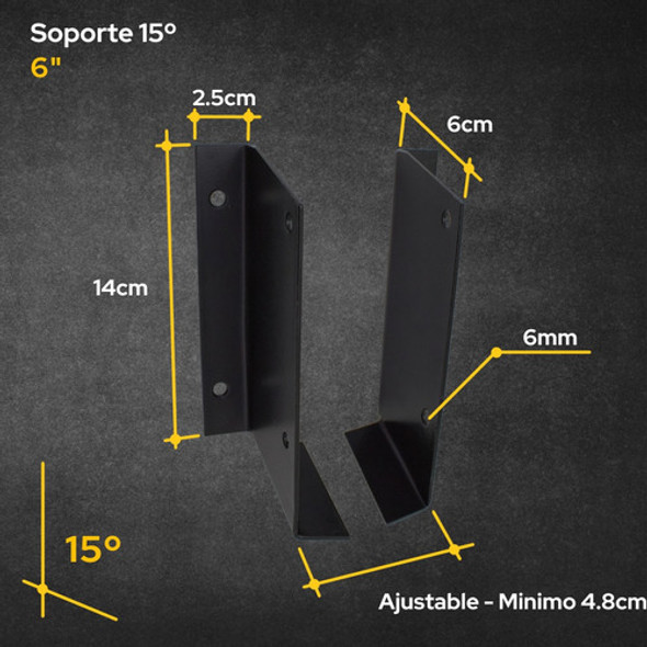 Soporte Para Tirante 2x6 3x6 Con Caida 15° Grados Techo 1