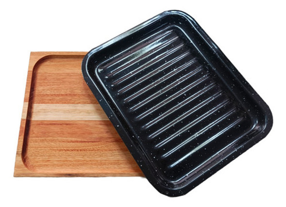 Brasero Enlozado Base Madera - Brasero Para Parrilla 1