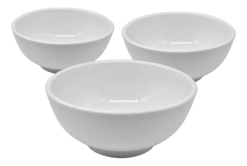 Set X3 Compotera Bowl De Ceramica Color Blanco 670ml 0