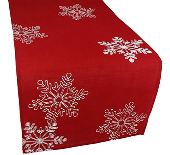 Xia Home Fashions Snowy Noel Bordado Christmas Table Runner 0