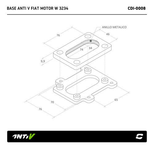 Base Carburador Weber Tlde 32 34 Fiat Uno 1.6 Collino Anti V 1