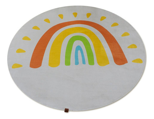 Tapete Infantil Arco-íris Laranja Aveludado 0