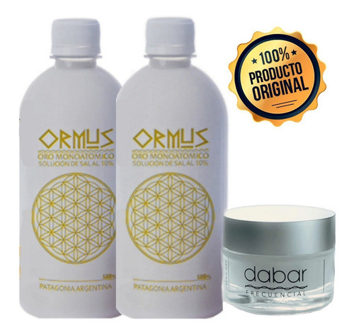 1 Crema Oro Dabar 50ml + 2 Ormus Oro Monoatómico 500ml 1