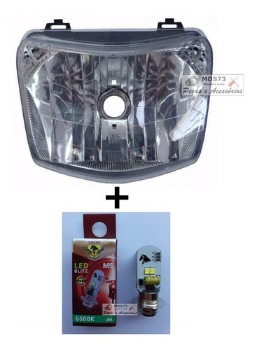 Bloco Farol Bros 2009 2010 2011 2012 + Lâmpada Farol Led M5 1