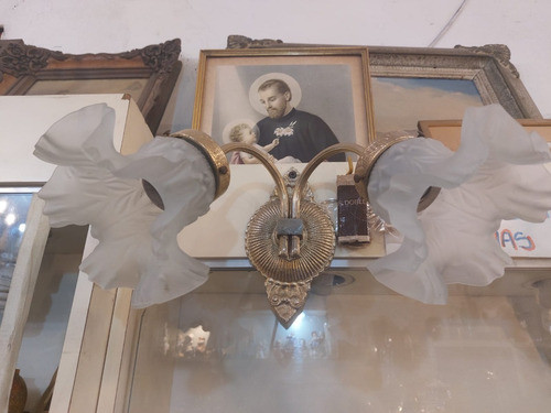 2 Apliques De Bronce Estilo Frances 2 Luces C/u 1