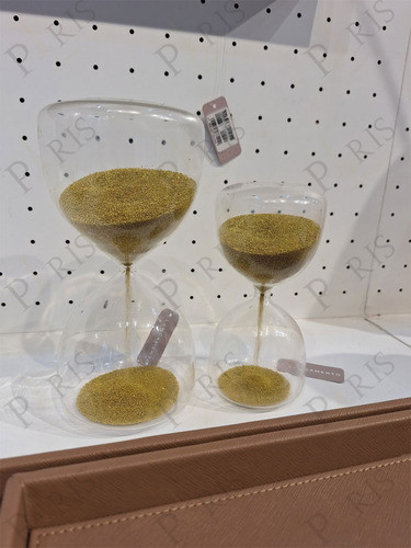 Ampulheta Decorativa Em Vidro Areia Dourada 15cm 18312 Mart 1