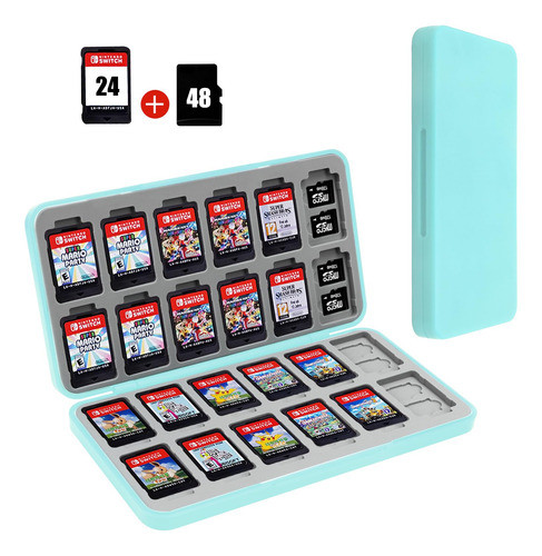 Estuche Para Juegos Y Micro Sd De Nintendo Switch - Menta 0