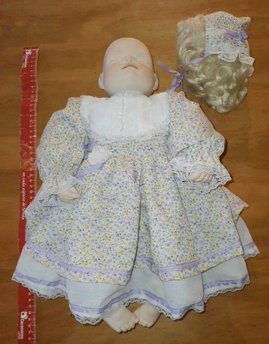 Muñeca Porcelana Antigua Beba Durmiendo 1