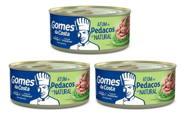 Kit C/3 Atum Em Pedaços Ao Natural Gomes Da Costa 120g 0