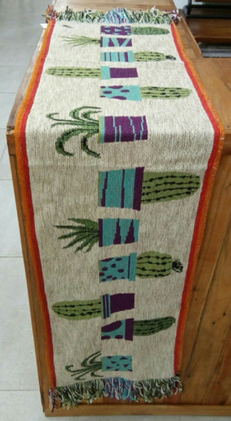 Camino De Mesa Chenille Modelo Cactus (1,60 X 0,36 Cm) 0