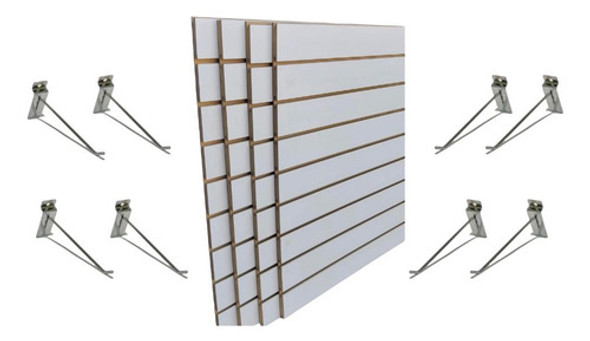 Panel Ranurado Mdf 18 Mm Nuevo Más 15 Ganchos De 15 Cm 0