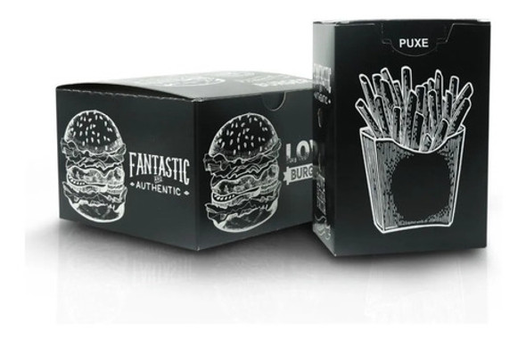50 Caixa Hamburguer + 50 Embalagens Batata Frita Delivery 0